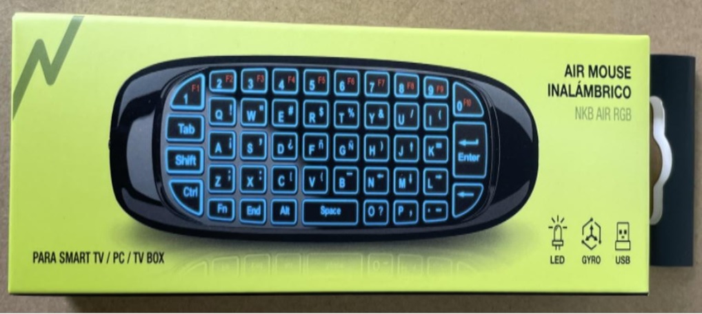 TECLADO WIRELESS SMART + AIR MOUSE NKB-AIR RGB C/ GIROSCOPIO PARA JUEGOS - NOGA NET